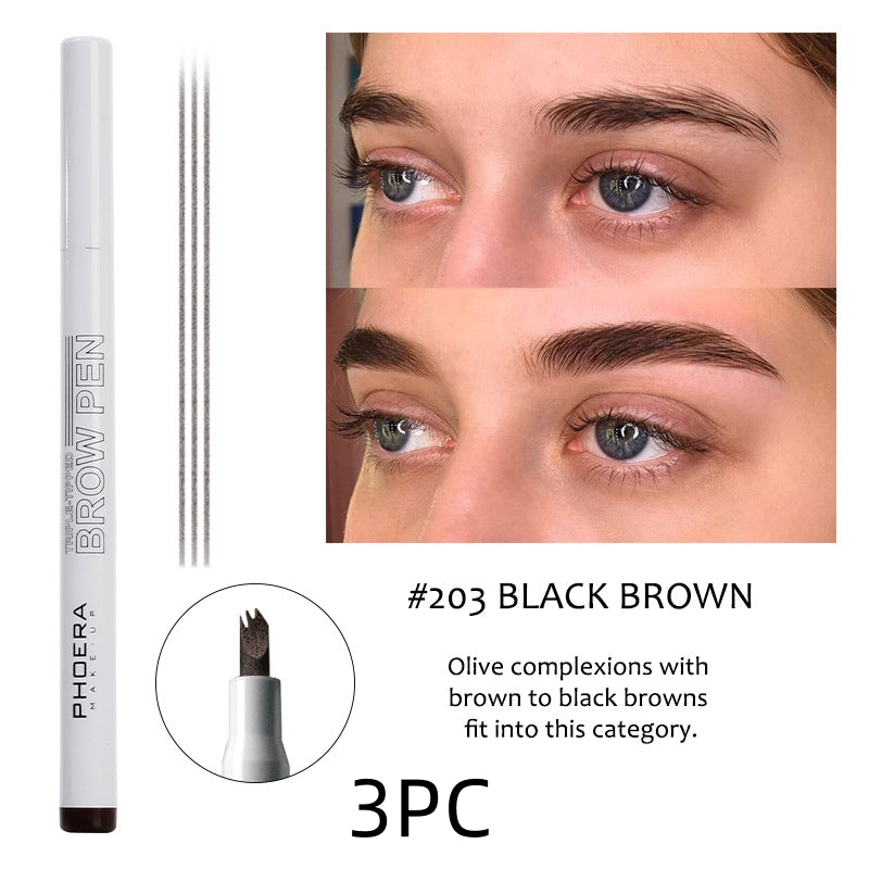 Long Lasting Ultra-Fine Four-Comb Eyebrow Pencil