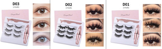 Magnetic Liquid Eyeliner & Magnetic False Eyelashes & Tweezer Set Make up Set