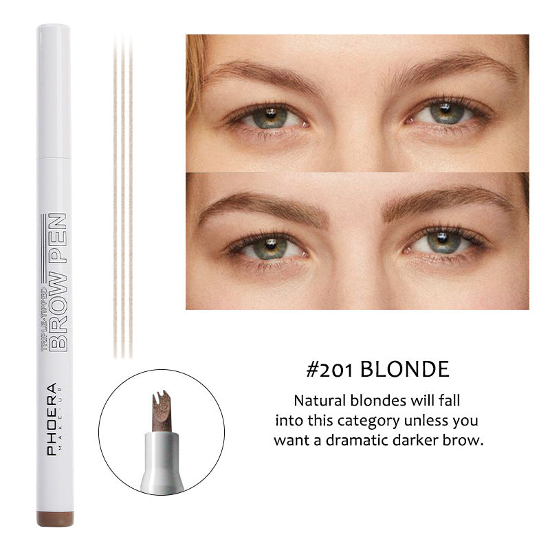 Long Lasting Ultra-Fine Four-Comb Eyebrow Pencil