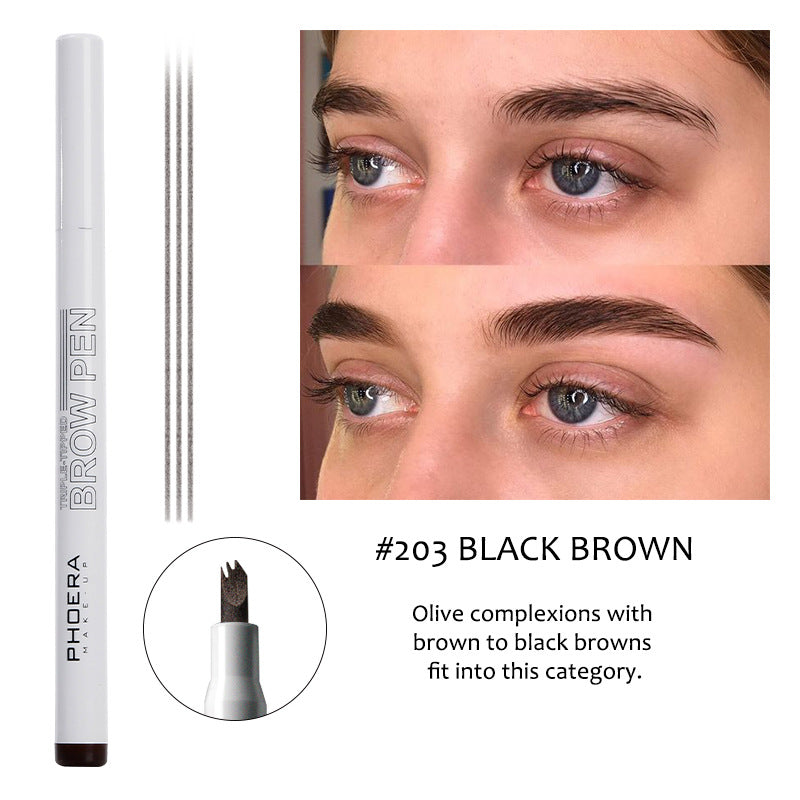 Long Lasting Ultra-Fine Four-Comb Eyebrow Pencil